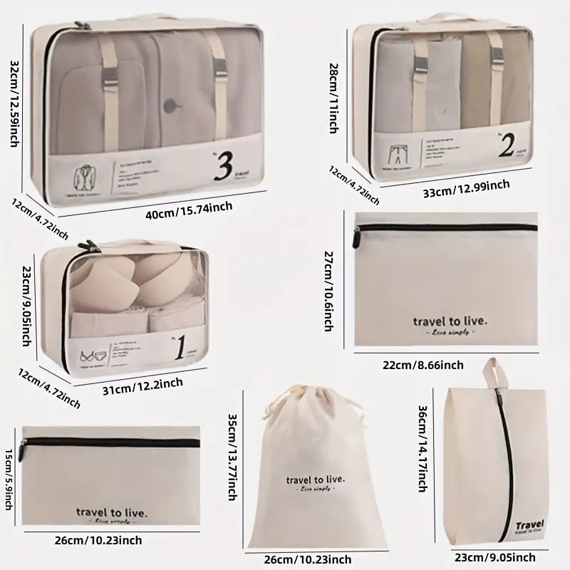 Kit de 7 Bolsas Organizadoras